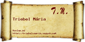 Triebel Mária névjegykártya