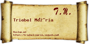 Triebel Mária névjegykártya